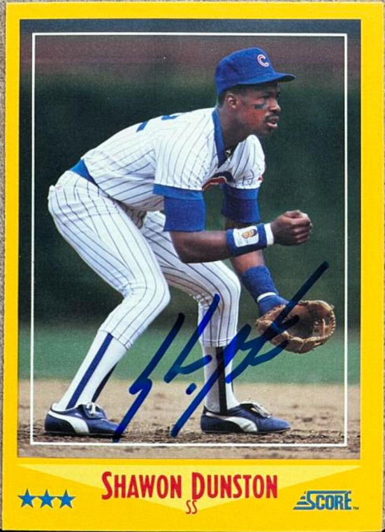 Shawon Dunston Autographed 1988 Score #529