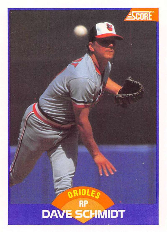 1989 Score #292 Dave Schmidt VG Baltimore Orioles 