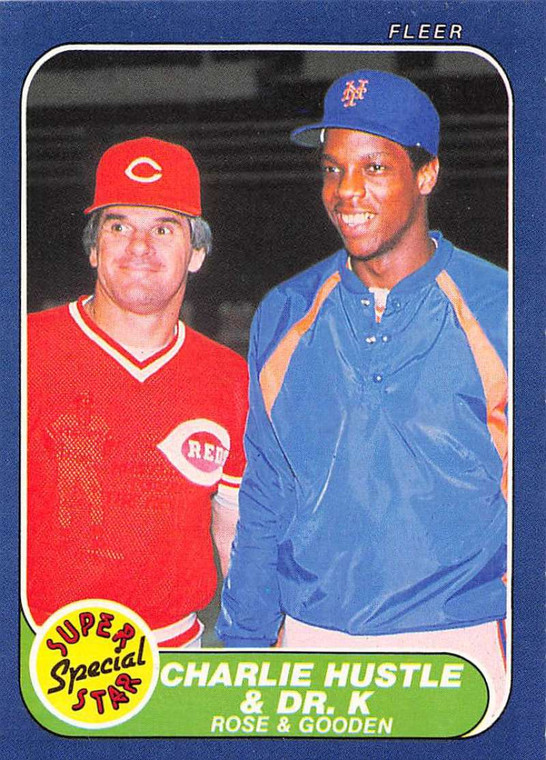 1986 Fleer #638 Pete Rose/Dwight Gooden Charlie Hustle and Dr. K VG Cincinnati Reds/New York Mets 