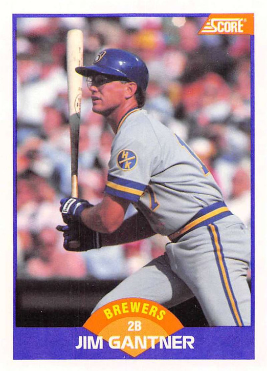 1989 Score #313 Jim Gantner VG Milwaukee Brewers 