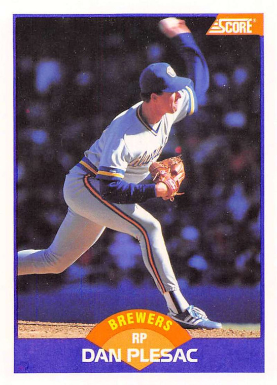 1989 Score #320 Dan Plesac VG Milwaukee Brewers 