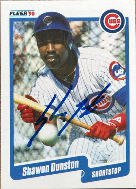 Shawon Dunston Autographed 1990 Fleer #30