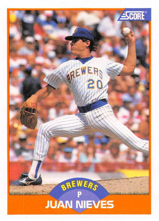 1989 Score #410 Juan Nieves VG Milwaukee Brewers 