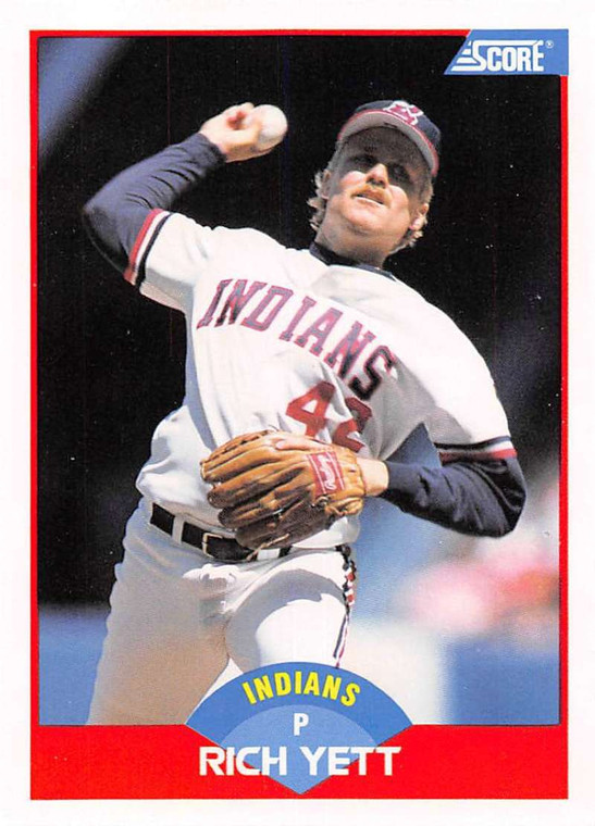 1989 Score #467 Rich Yett VG Cleveland Indians 