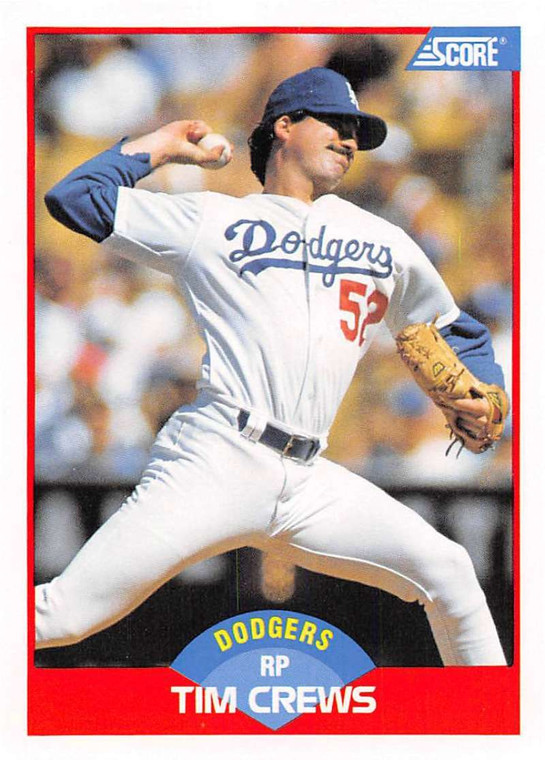 1989 Score #505 Tim Crews VG Los Angeles Dodgers 