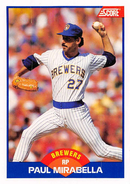 1989 Score #569 Paul Mirabella VG Milwaukee Brewers 