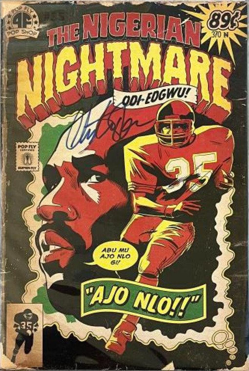 Christian Okoye - The Nigerian Nightmare Autographed Pop Fly Pop Shop Daniel Jacob Horine Comic Book Art LE/289