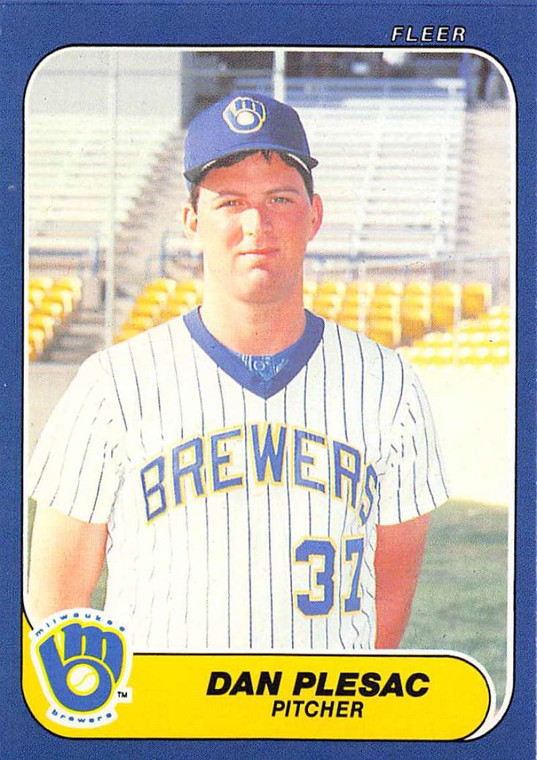 1986 Fleer Update #U-90 Dan Plesac VG Milwaukee Brewers 