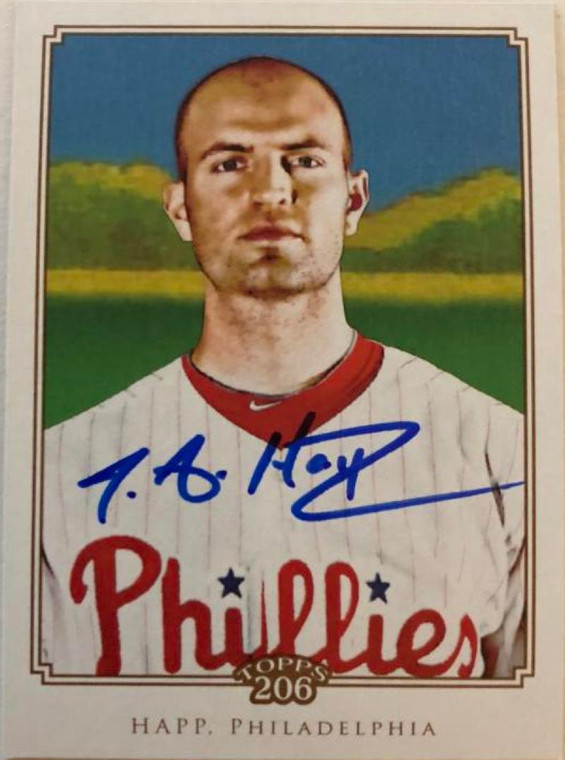 JA Happ Autographed 2010 Topps 206 #138