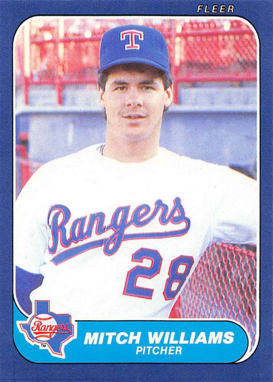 1986 Fleer Update #U-127 Mitch Williams VG RC Rookie Texas Rangers 