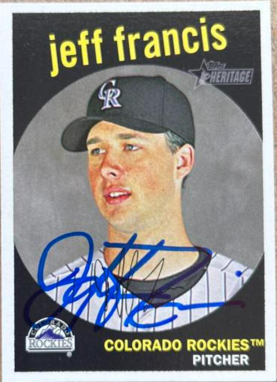 Jeff Francis Autographed 2008 Topps Heritage #56