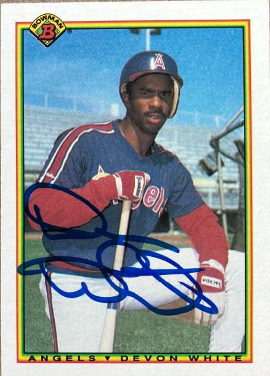Devon White Autographed 1990 Bowman #292 California Angels Card