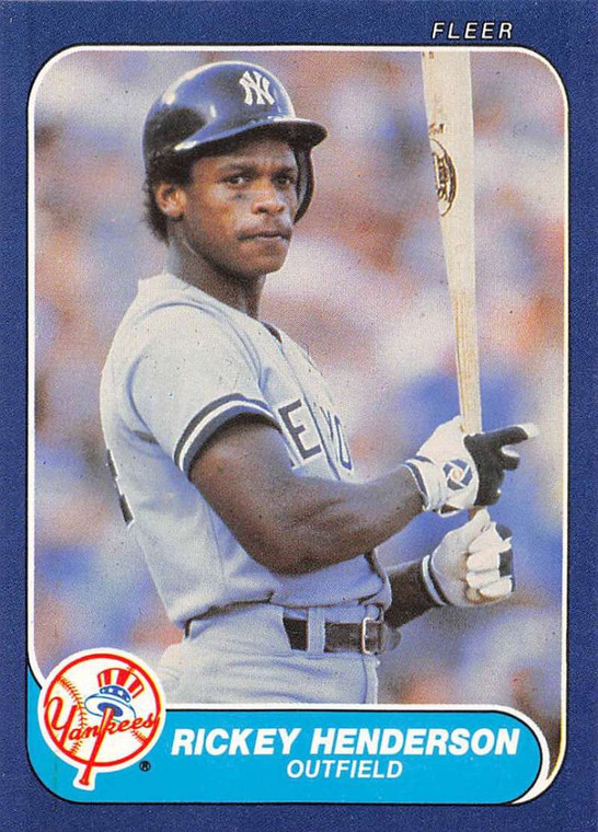 SOLD 24422 1986 Fleer #108 Rickey Henderson VG New York Yankees 