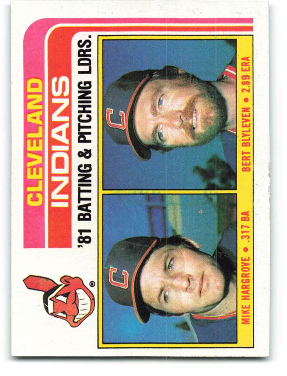 1982 Topps #559 Mike Hargrove/Bert Blyleven TL VG Cleveland Indians 