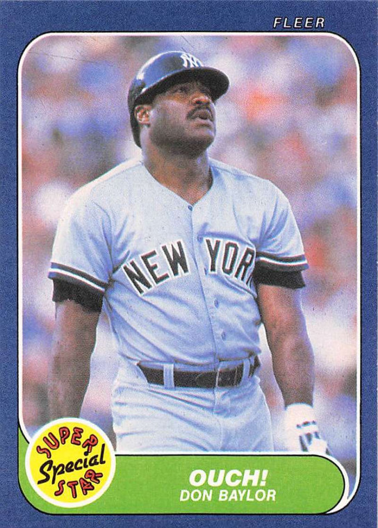1986 Fleer #631 Don Baylor Ouch VG New York Yankees 