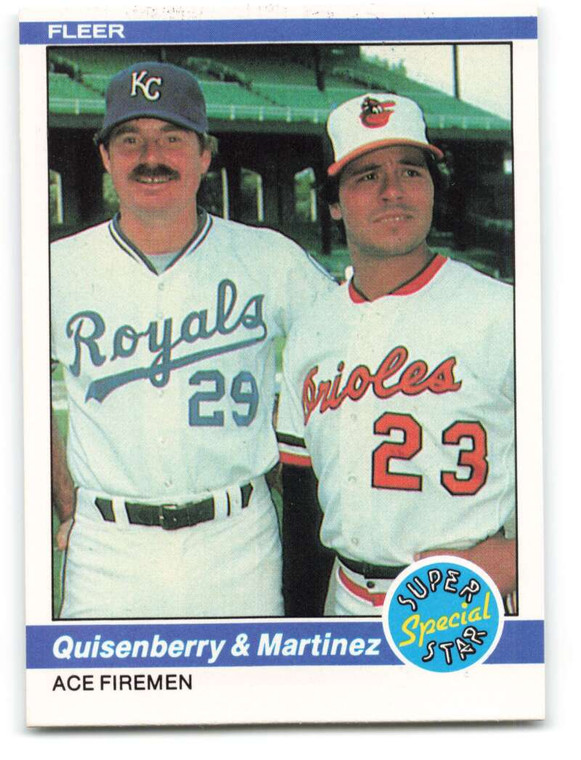 1984 Fleer #635 Dan Quisenberry/Tippy Martinez Ace Firemen VG Kansas City Royals/Baltimore Orioles 
