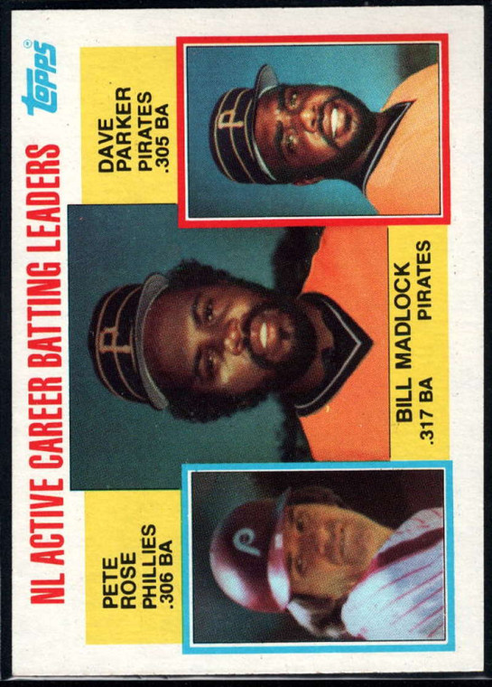 1984 Topps #701 Bill Madlock/Pete Rose/Dave Parker NL Active Career Batting Leaders VG Philadelphia Phillies/Pittsburgh 