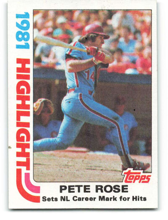 1982 Topps #4 Pete Rose HL VG Philadelphia Phillies 