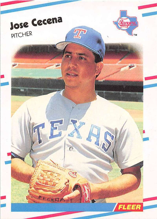 1988 Fleer Update #62 Jose Cecena VG RC Rookie Texas Rangers 