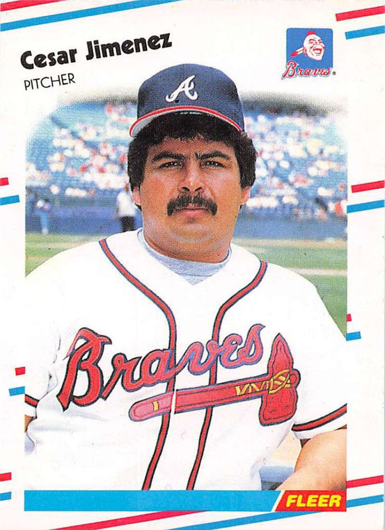 1988 Fleer Update #72 Cesar Jimenez VG RC Rookie Atlanta Braves 