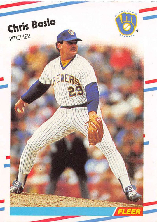 1988 Fleer #156 Chris Bosio VG Milwaukee Brewers 