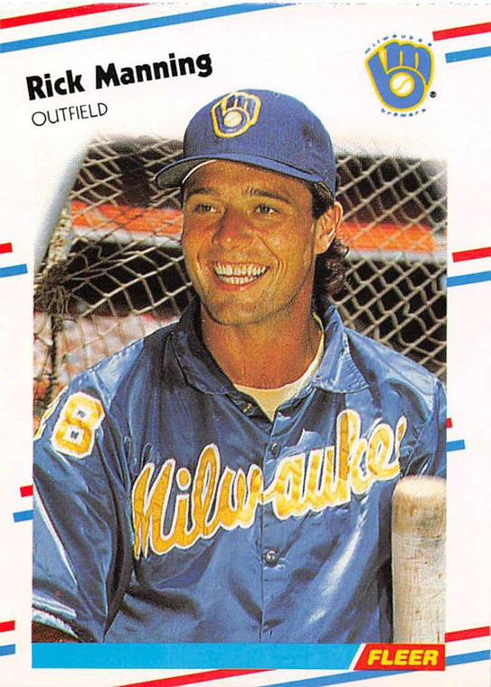 1988 Fleer #168 Rick Manning VG Milwaukee Brewers 