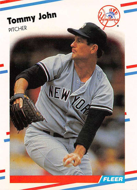 1988 Fleer #211 Tommy John VG New York Yankees 