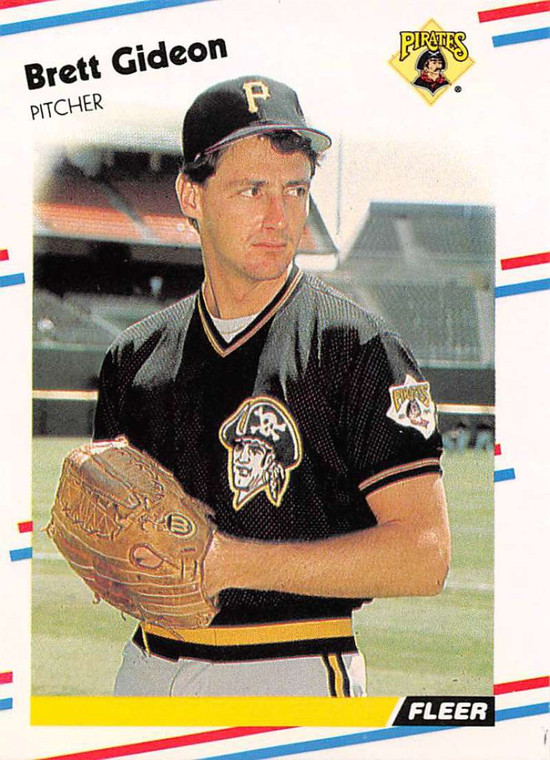 1988 Fleer #330 Brett Gideon VG RC Rookie Pittsburgh Pirates 