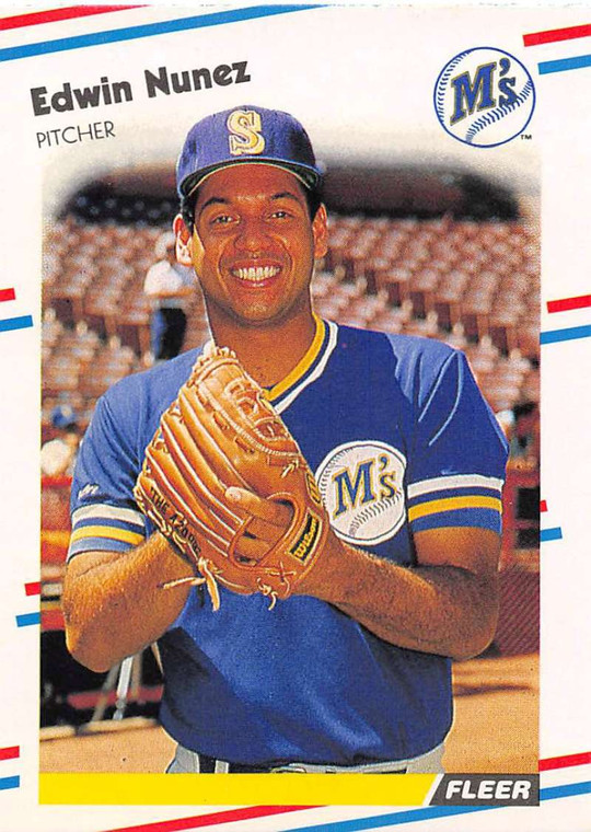 1988 Fleer #383 Edwin Nunez VG Seattle Mariners 