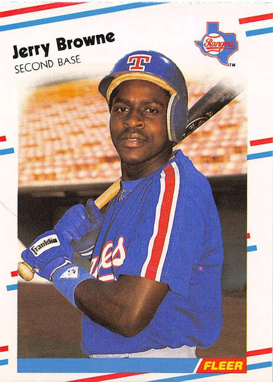 1988 Fleer #462b Jerry Browne COR VG Texas Rangers 