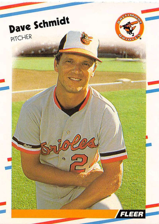1988 Fleer #571 Dave Schmidt VG Baltimore Orioles 