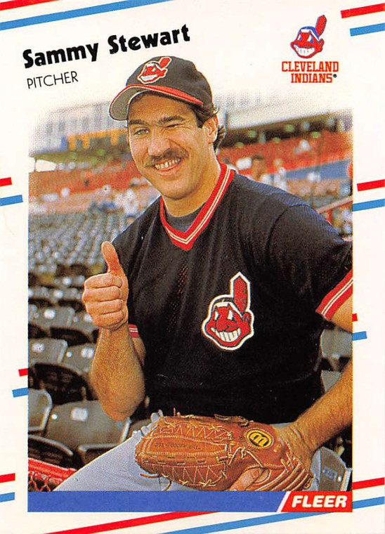 1988 Fleer #616 Sammy Stewart VG Cleveland Indians 