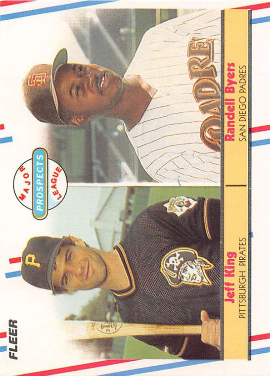 1988 Fleer #653 Jeff King/Randall Byers Prospects UER VG RC Rookie Pittsburgh Pirates/San Diego Padres 