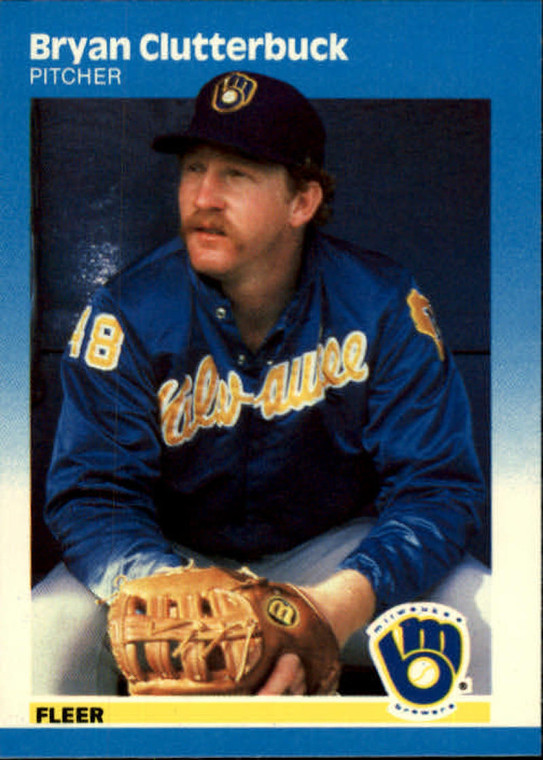 1987 Fleer #342 Bryan Clutterbuck NM RC Rookie Milwaukee Brewers 