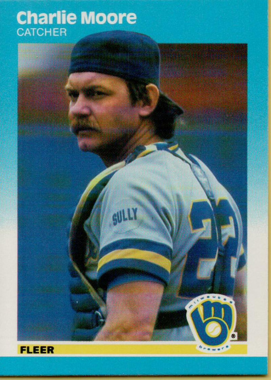 1987 Fleer #351 Charlie Moore NM Milwaukee Brewers 