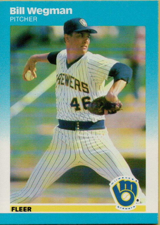 1987 Fleer #360 Bill Wegman NM Milwaukee Brewers 