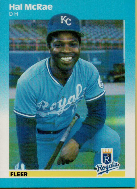 1987 Fleer #375 Hal McRae NM Kansas City Royals 