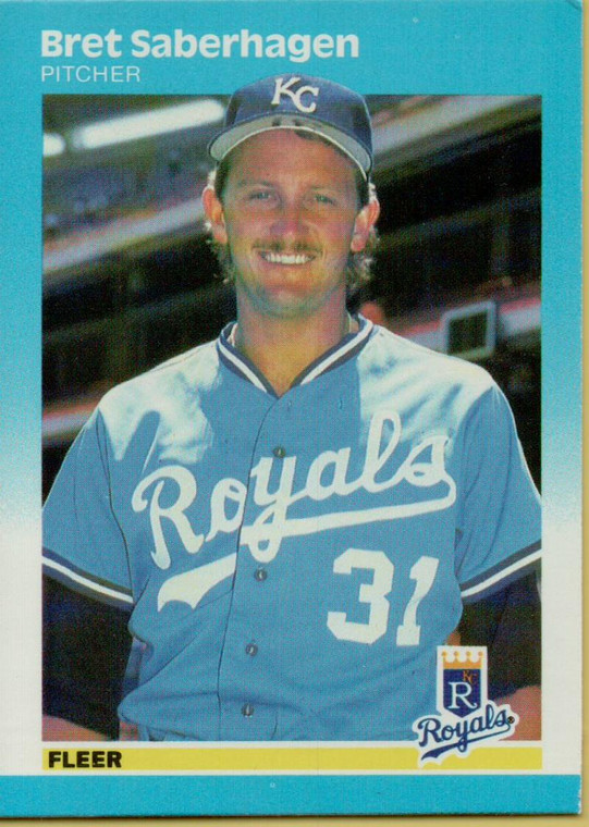 1987 Fleer #379 Bret Saberhagen NM Kansas City Royals 