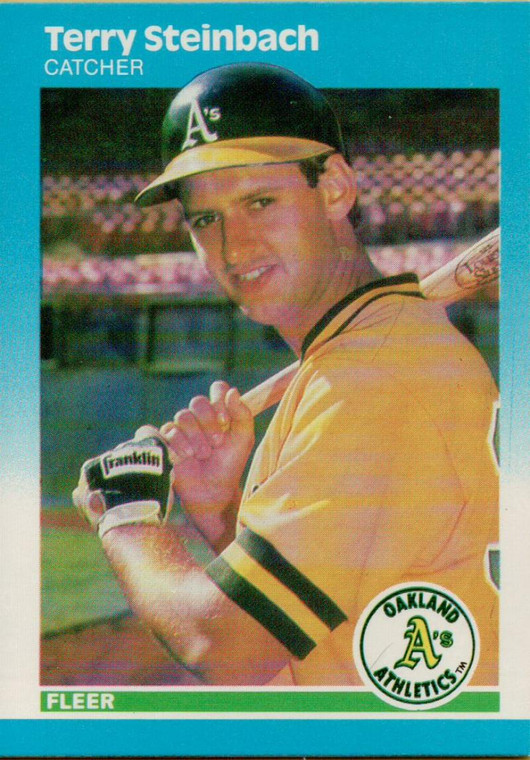 1987 Fleer #405 Terry Steinbach NM RC Rookie Oakland Athletics 