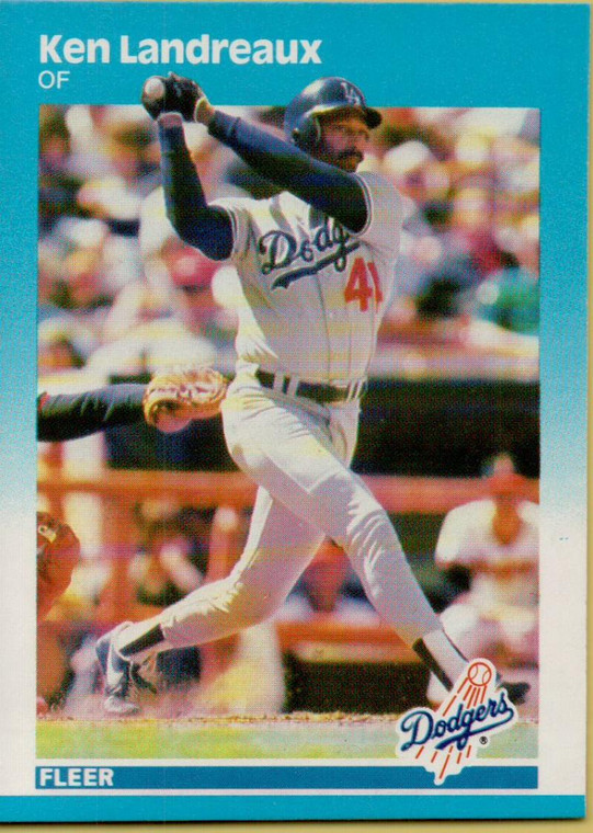 1987 Fleer #444 Ken Landreaux NM Los Angeles Dodgers 