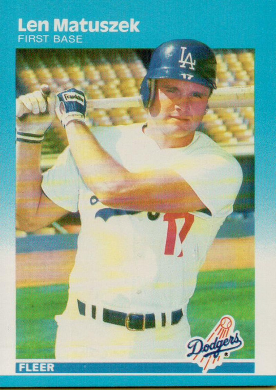 1987 Fleer #447 Len Matuszek NM Los Angeles Dodgers 