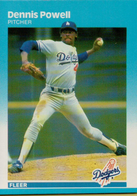 1987 Fleer #450 Dennis Powell NM Los Angeles Dodgers 