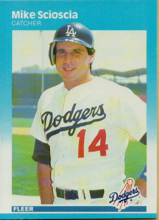 1987 Fleer #454 Mike Scioscia NM Los Angeles Dodgers 