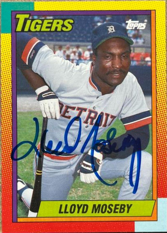 Lloyd Moseby Autographed 1990 Topps Traded #77T