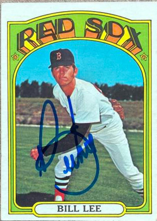 Bill Lee Autographed 1972 Topps #636 Boston Red Sox Card 