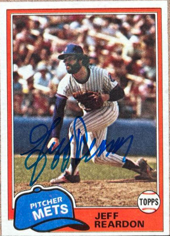 Jeff Reardon Autographed 1981 Topps #456 Rookie Card New York Mets 