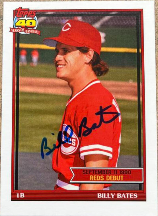 Billy Bates Autographed 1991 Topps Style Custom Cincinnati Reds Card 