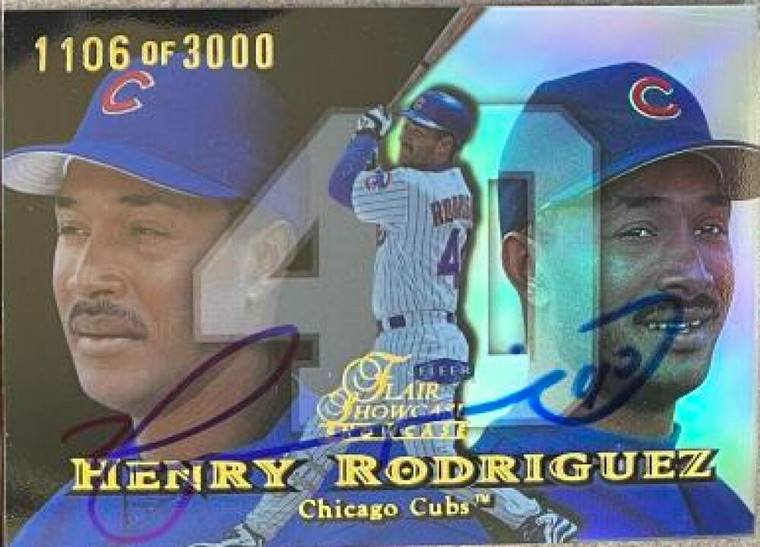 Henry Rodriguez Autographed 1999 Flair Showcase Row 1 Showcase #77 LE/3000