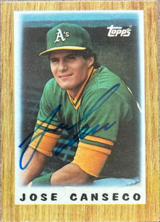 Jose Canseco Autographed 1987 Topps Major League Leader Minis #68