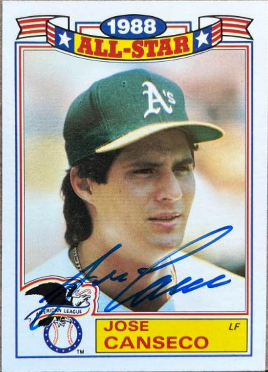 Jose Canseco Autographed 1989 Topps Glossy All-Stars #6
